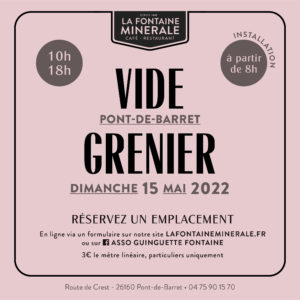 VIDE-GRENIER DE LA FONTAINE MINÉRALE – 15/05
