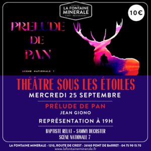 PRELUDE DE PAN SCENE NATIONALE 7 LE 25 SEPTEMBRE